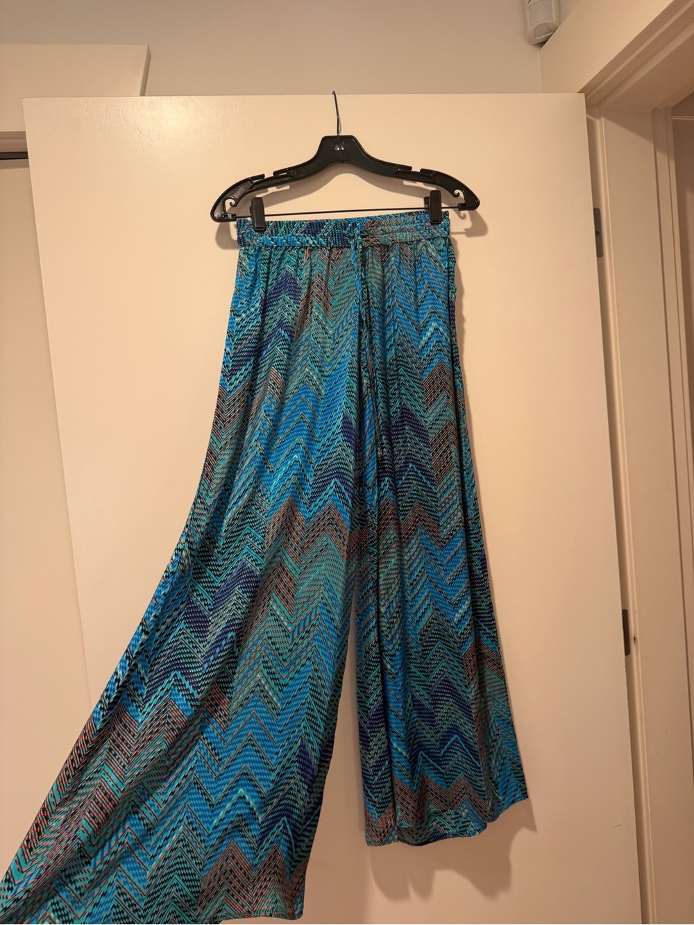 Lani Blue Chevron Wide-Leg Palazzo Pants